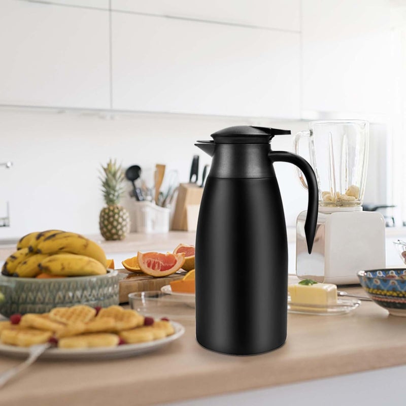 GearRoot 70oz Coffee Carafe Airpot Insulated Coffee Urn Stainless Steel Vacuum Thermal Pot Flask Dispenser for Coffee, Hot Water, Tea, Hot Beverage - Keep 12 Hours Hot, 24 Hours Cold-Black - Image 5